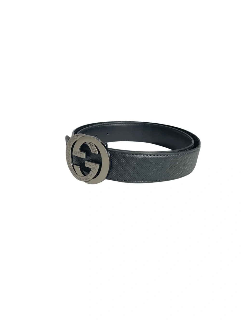 🖤Men’s Black Belt with Engraved Interlocking Buckle 🖤